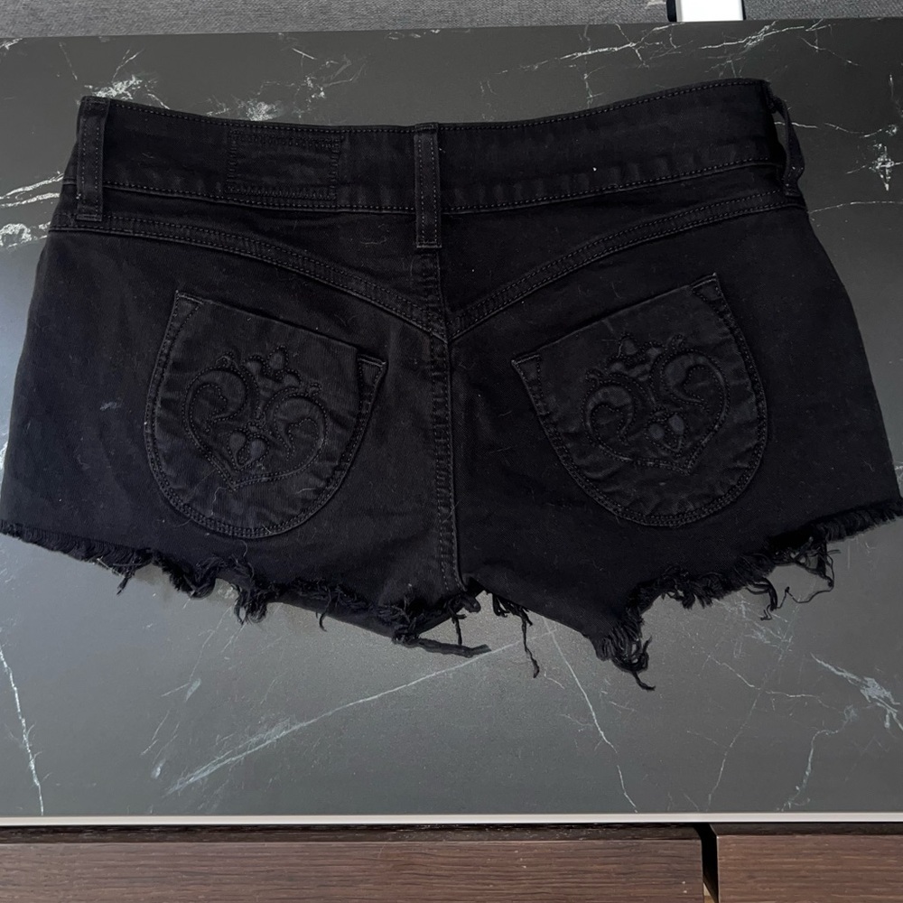 Siwy Vintage Y2K Low Waisted Jean Shorts Black